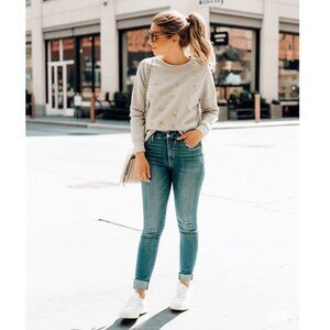 NWT Rococo Sand grey glitter sequin sweatshirt, M